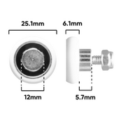 Roller 25mm Convex With Stud (D361)