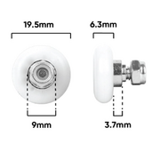 Roller 19mm Convex With Stud (d365)