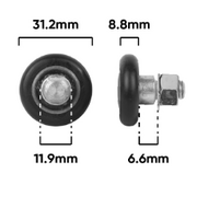 Roller 31mm dia Convex With Stud (d390)