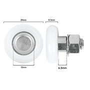 Roller 29mm dia Convex With Stud (D400)