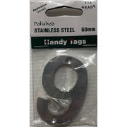 S/Steel-Polished 60mm Numeral 9 (5)