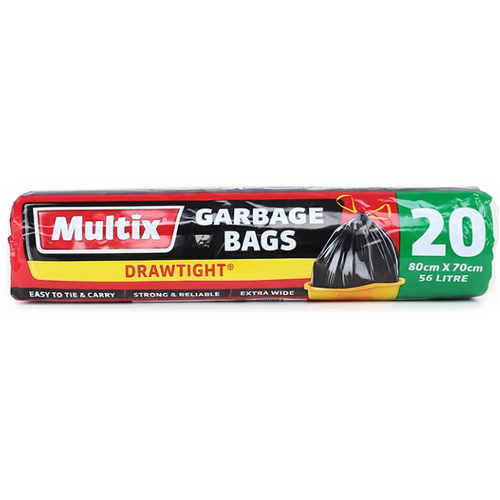 Multix Garbage Bags 56Ltr 20pk Drawtight