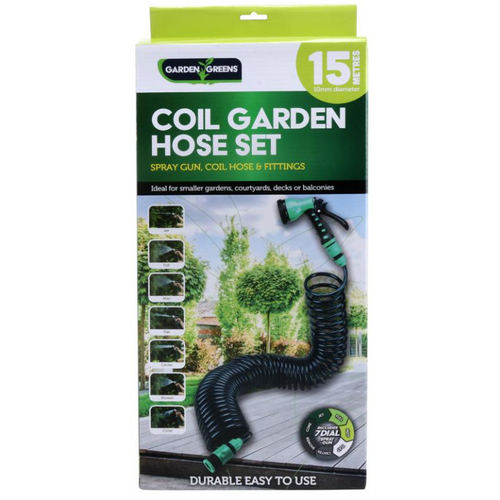 Hose Recoil Heavy Duty 15cm green 7 Spray Function