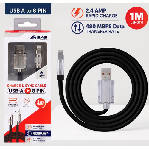 Charge & Sync USB A to 8 Pin H