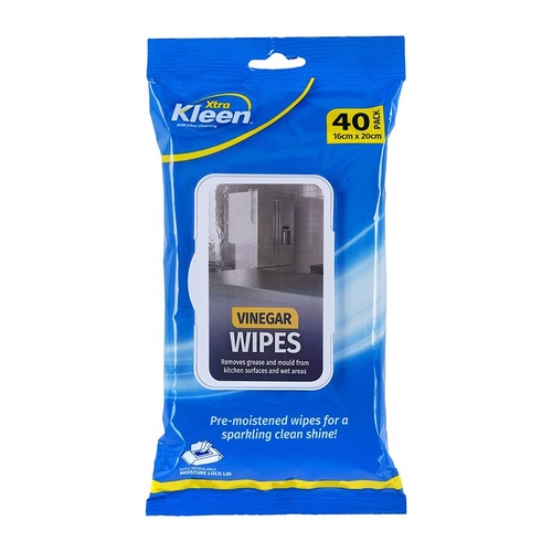 Cleaning Vinegar Wet Wipes 40pk - 16cm x 20cm per/pc 