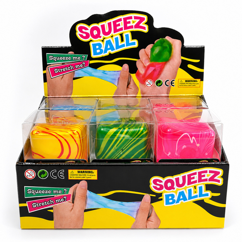 Squishy Squeeze - Slow Rise Swirl Cube - 4.5cm - Assorted Colours