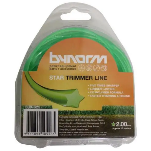 Bynorm Star Trimmer Line 2mm x 15 metres Green