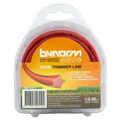 Bynorm Star Trimmer Line 2.4mm x 15 metres Red