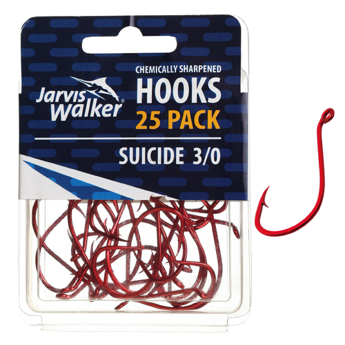 Jarvis Walker Suicide Hook 25pc Value Pack Sz 3/0