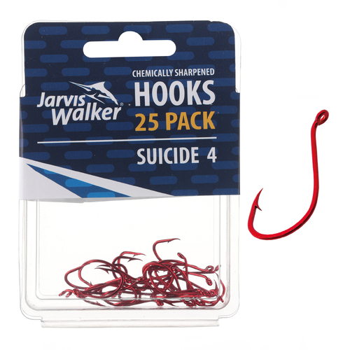 Jarvis Walker Suicide Hook 25pc Value Pack Sz 4