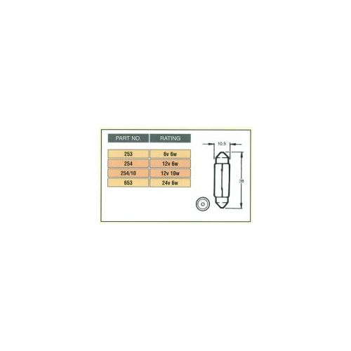 Austa Festoon 24v 6w DC (S8-5) 10.5 x 38mm 10pk