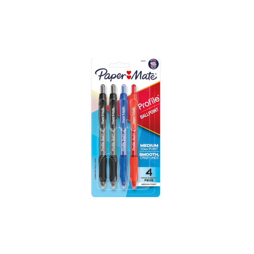 Paper Mate Profile Ball Point Pen 4pk