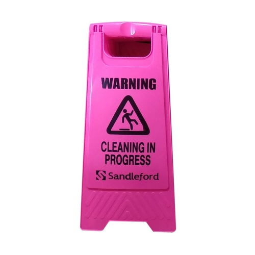 CLEANING IN PROGRESS SIGN PINK