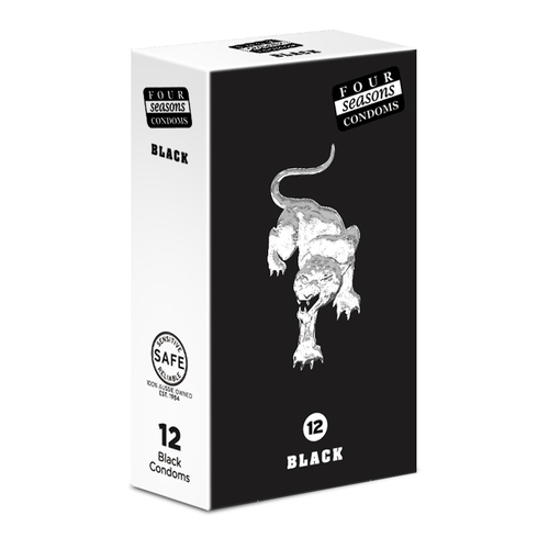 Four Seasons Black Condoms 12pk
