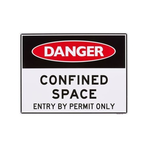 CONFINED SPACE, ENTRY BY PERMISSION LARGE SIGN 