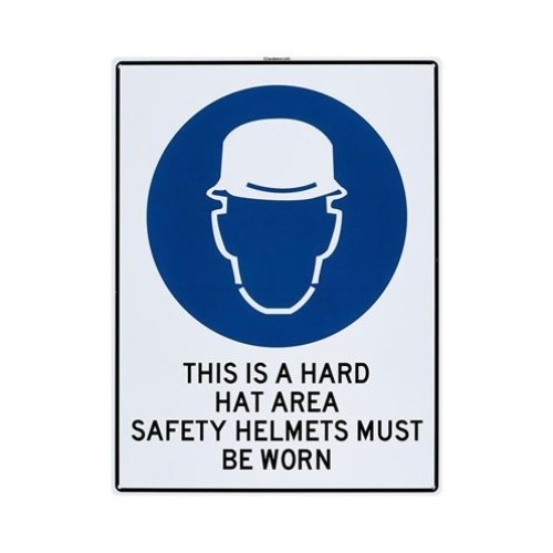 THIS IS A HARD HAT AREA LARGE SIGN 
