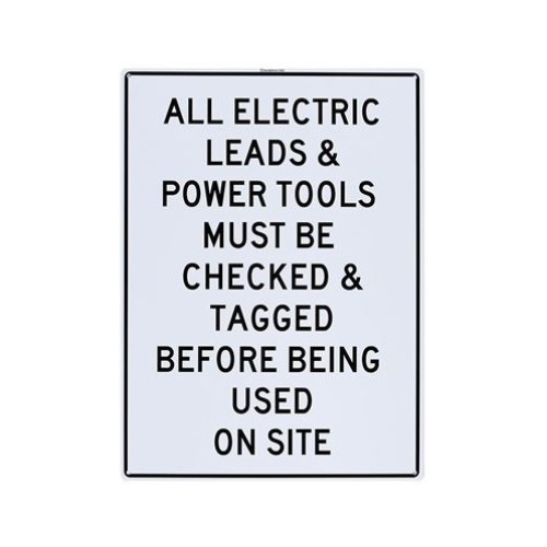 ALL ELECTRIC CHECKED AND TAGGED LARGE SIGN