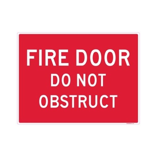 FIRE SAFETY DOOR DO NOT OBSTRUCTED LARGE SIGN