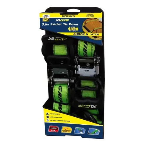 2pc Ratchet Tie 3.6m x 32mm wide strap