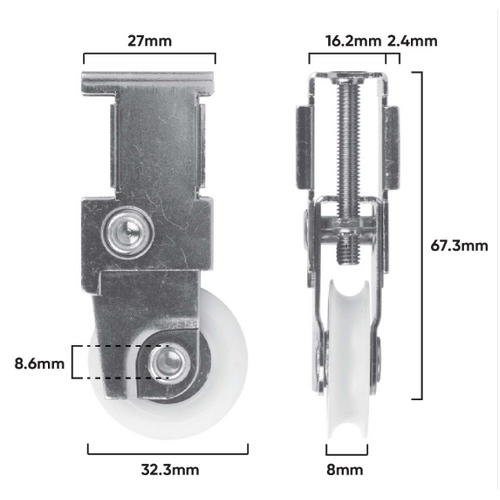 Carriage Sliding Door Adj  & Roller 25kg