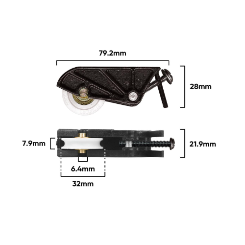 Carriage Sliding Door Adj & Roller 25kgs (A090)
