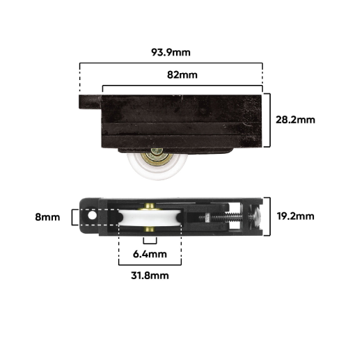 Carriage Sliding Door Adj & Roller 25kgs (A120)