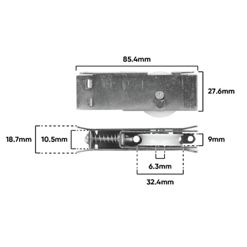 Carriage Sliding Door Adj & Roller 25kgs (A121)