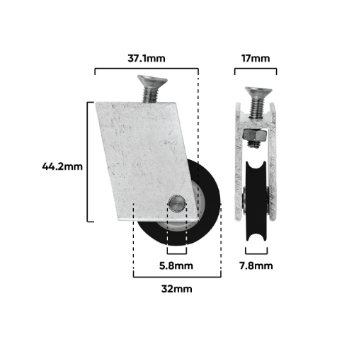 Carriage Sliding Door Adj & Roller 25kgs (A130)