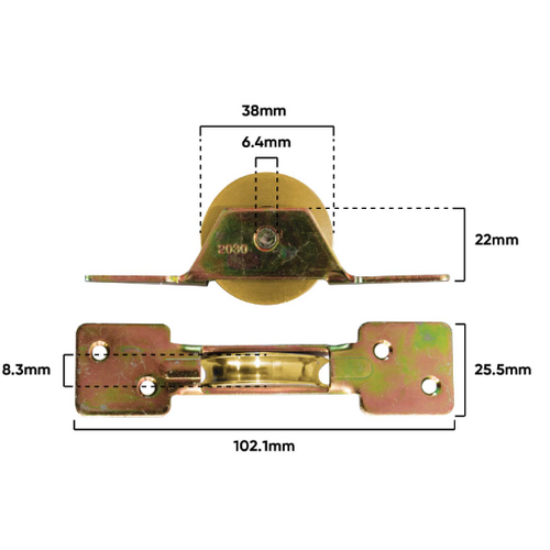 Car Timber Door & Brass Roller (B030)