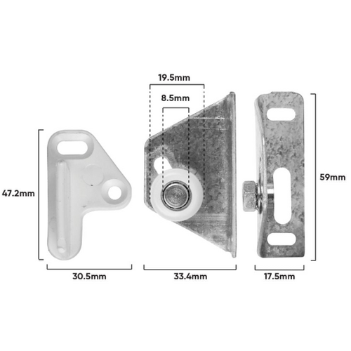 Trolley Assembly Adj Top Hung Set (B146)