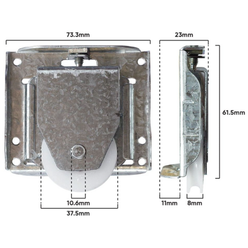 Carriage Wardrobe Dr Adj & Roller (b710)