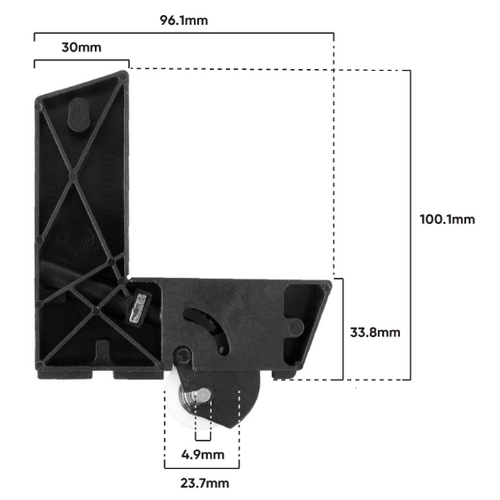 Corner Stake Screen Door Adj & Roller 16x30mm (C010)