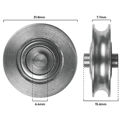 Roller S/S 32mm dia 6.4mm Axle H/D (D210)