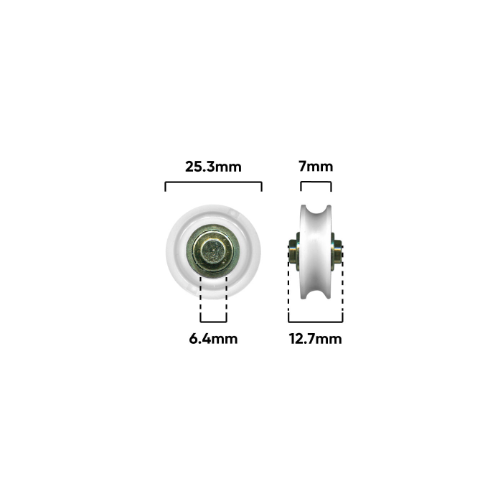Roller 25.3mm dia 6.4mm Axle (D240)
