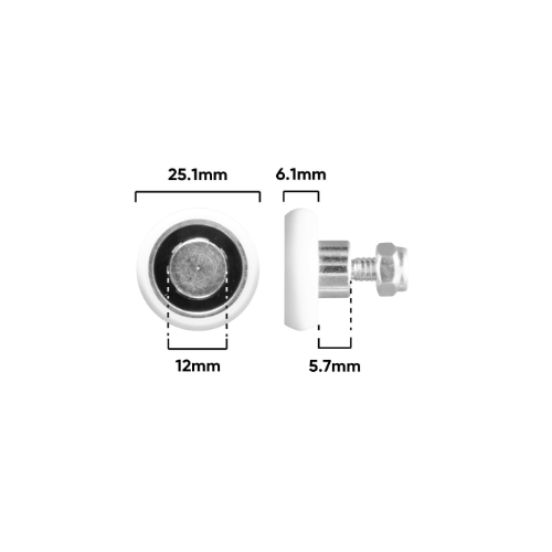 Roller 25mm Convex With Stud (D361)