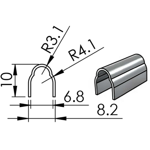 Track 7 â 10mm x 8.2mm Replacement Track Stainless Steel