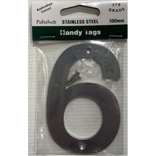 S/Steel-Polished 100mm Numeral 6 (5)