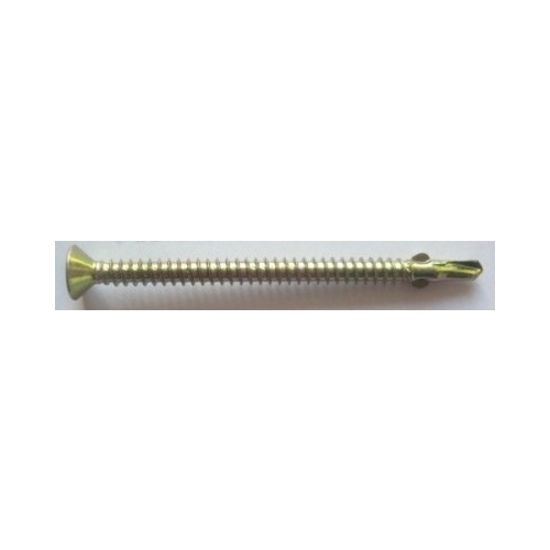 Self Drilling Screws Wingtek Countersunk Ribbed 10g-16 x 35mm Zinc Yellow Trade Pack 500pk