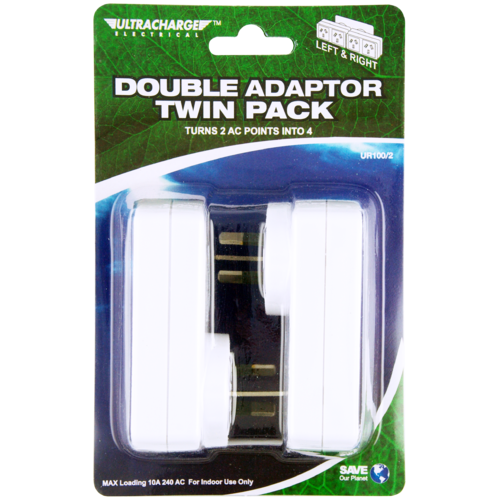 Ultracharge Double Adaptor Twin Left & Right